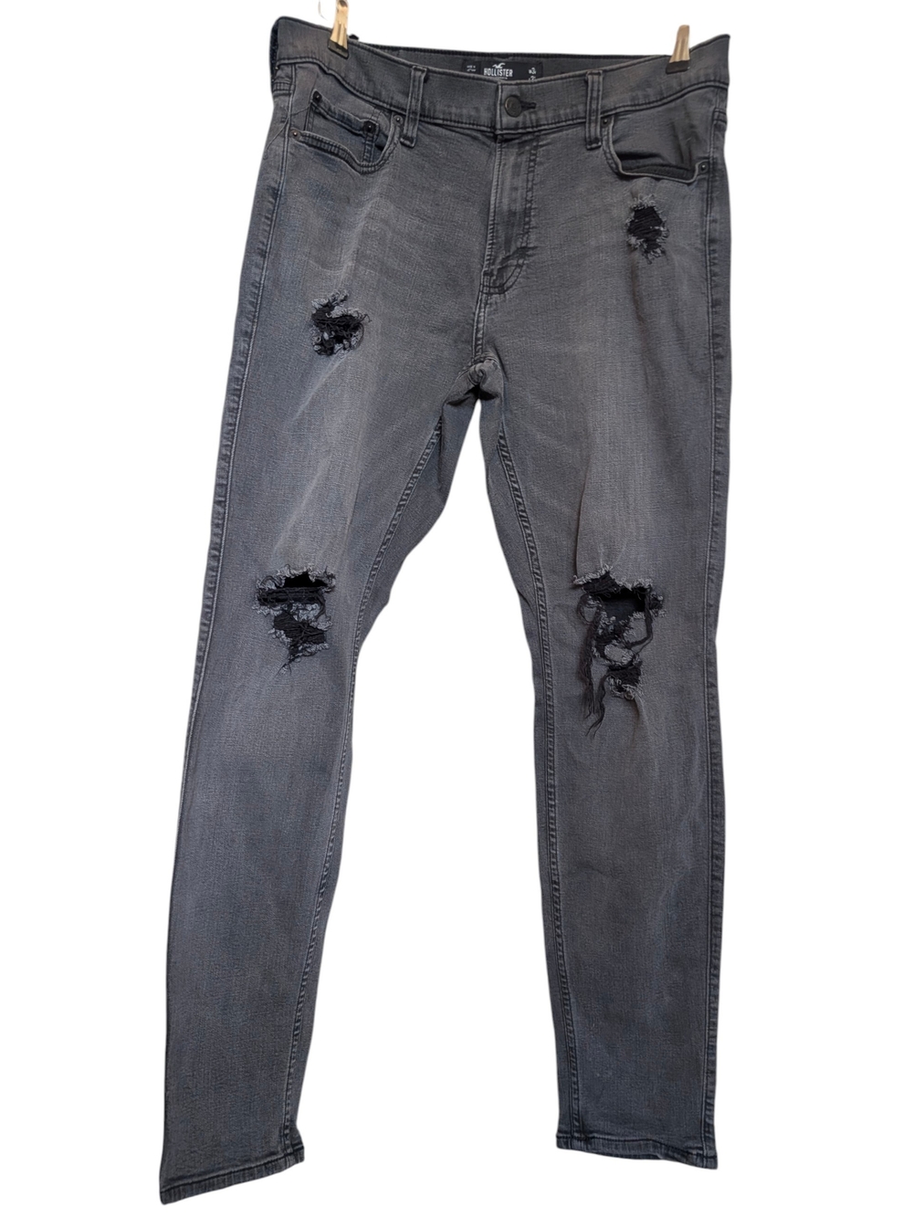 Hollister Men's Athletic Slim Straight Jeans Washed Black Size 34x34